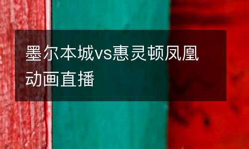 墨爾本城vs惠靈頓鳳凰動(dòng)畫直播